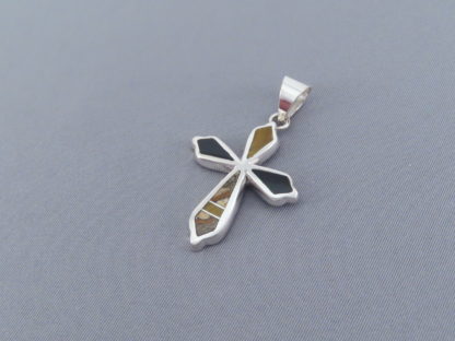 Multi-Stone Inlay Cross Pendant