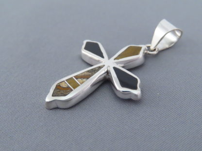 Multi-Stone Inlay Cross Pendant