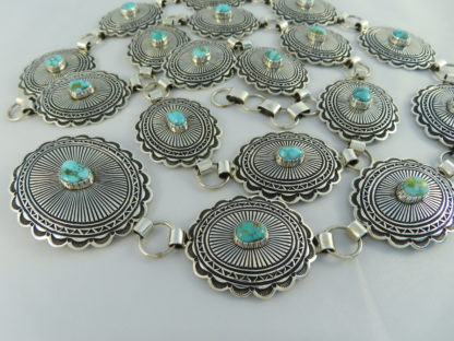 Link Concho Belt with Turquoise by Tsosie Orville White
