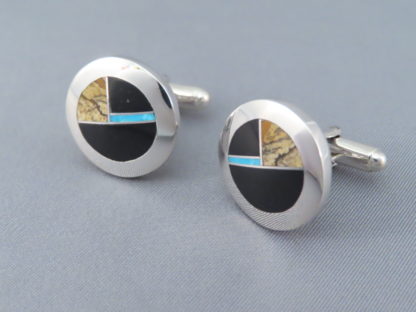 Cufflinks with Multi-Stone & Turquoise Inlay