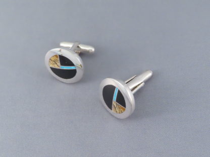 Cufflinks with Multi-Stone & Turquoise Inlay