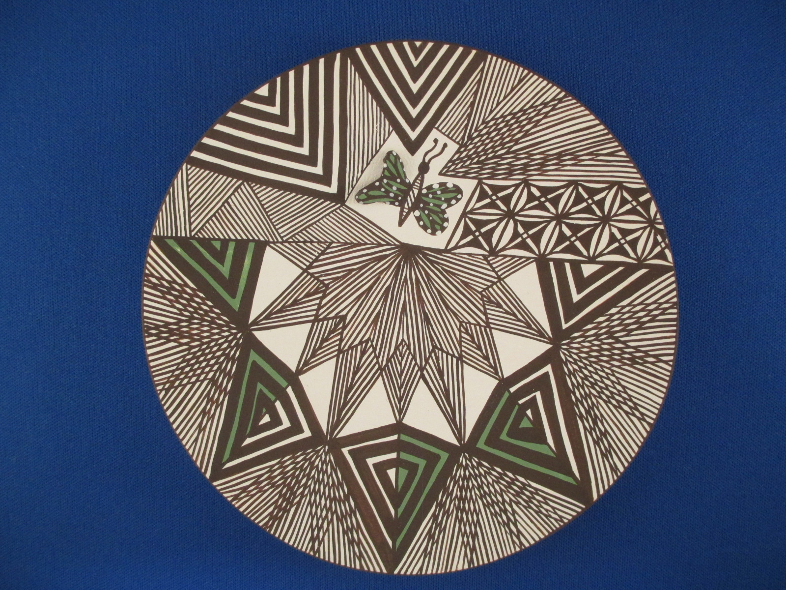 Native American Pottery - Acoma Pottery Plate with Butterfly by Acoma Pueblo Indian potter, Alisha Sanchez FOR SALE $350-