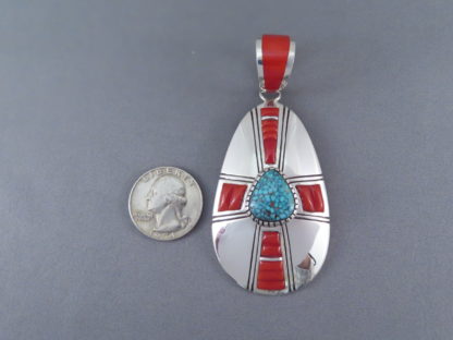 Michael Perry Pendant with Kingman Turquoise & Coral