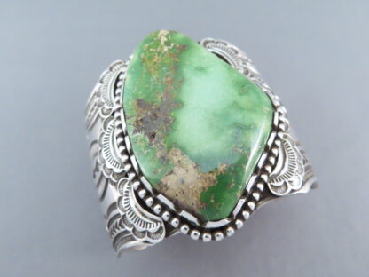 Massive Sterling Silver Bracelet with Royston Turquoise
