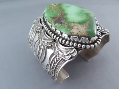 Massive Sterling Silver Bracelet with Royston Turquoise