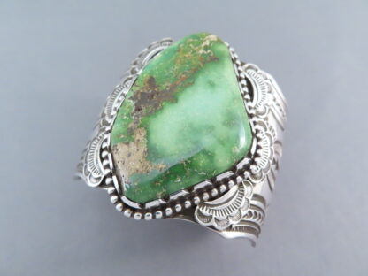 Massive Sterling Silver Bracelet with Royston Turquoise