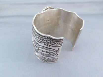 Massive Sterling Silver Bracelet with Royston Turquoise