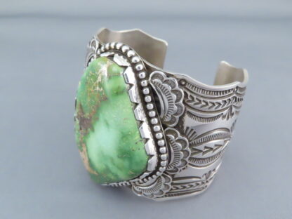 Massive Sterling Silver Bracelet with Royston Turquoise