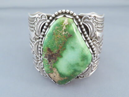 Massive Sterling Silver Bracelet with Royston Turquoise