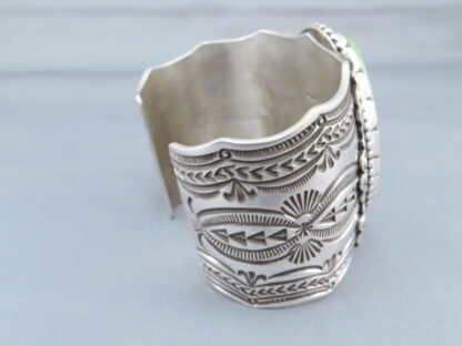 Massive Sterling Silver Bracelet with Royston Turquoise