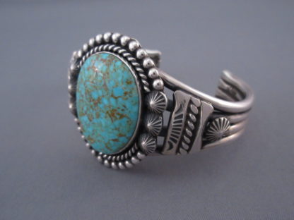 Sterling Silver and #8 Turquoise Bracelet by Jeanette Dale
