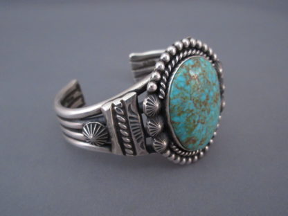 Sterling Silver and #8 Turquoise Bracelet by Jeanette Dale