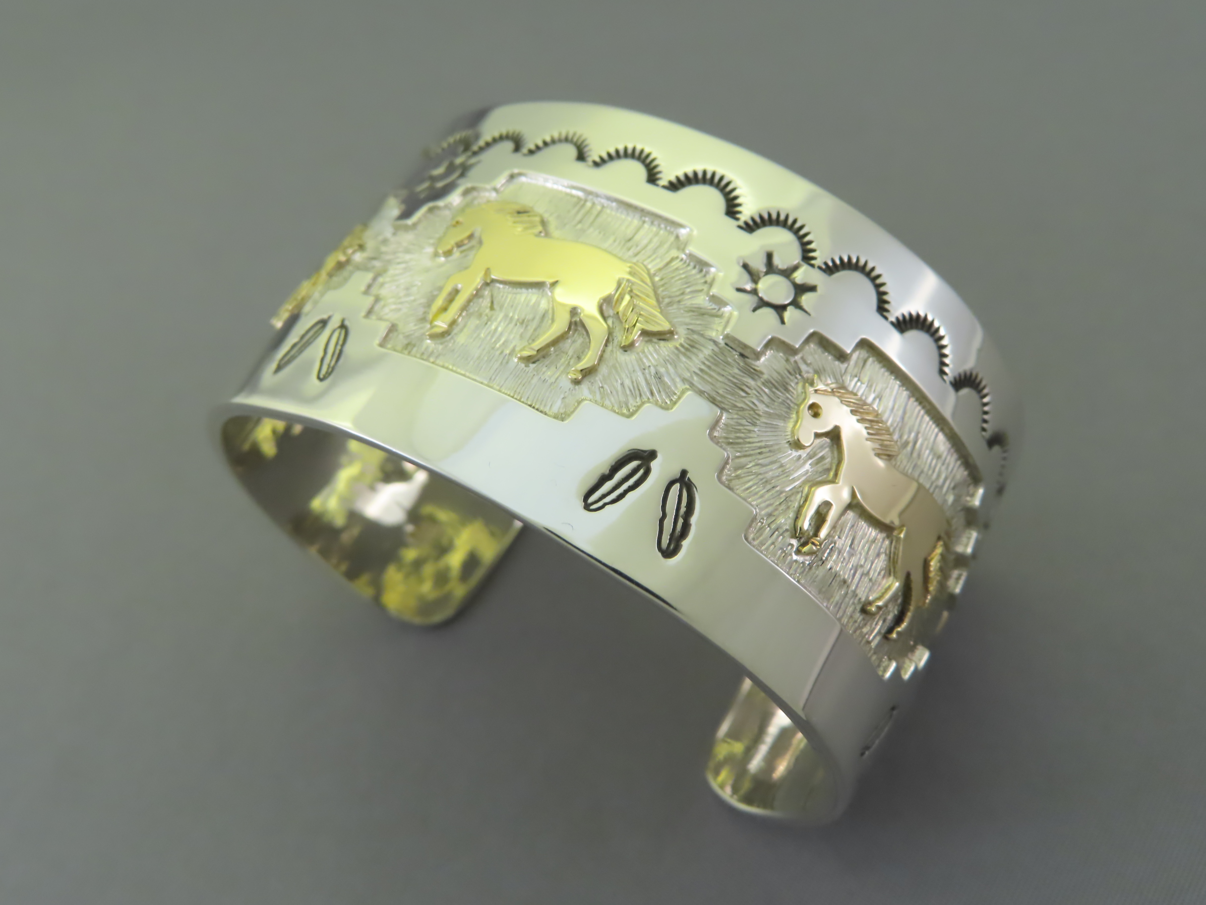 HORSE Bracelet by Fortune Huntinghorse - Cuff Bracelet with Horses