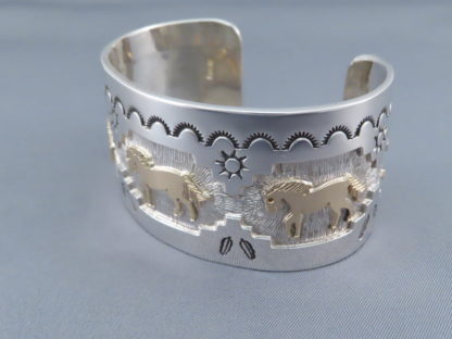 HORSE Bracelet by Fortune Huntinghorse in Gold & Silver