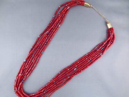 Coral & 14kt Gold Necklace by Colina Yazzie