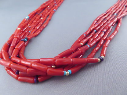 Coral & 14kt Gold Necklace by Colina Yazzie