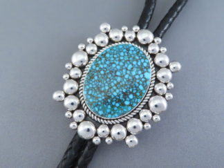 Turquoise Bolo - Kingman Turquoise Bolo Tie by Native American (Navajo) jewelry artist, Artie Yellowhorse FOR SALE $1,800-