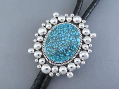 Bolo Tie with Kingman Turquoise by Artie Yellowhorse