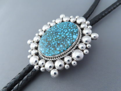 Bolo Tie with Kingman Turquoise by Artie Yellowhorse