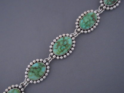 Turquoise Link Bracelet by Artie Yellowhorse (Sonoran Gold)
