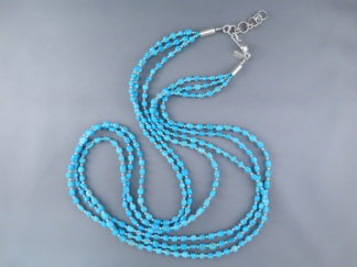 Turquoise Jewelry - LONG Sleeping Beauty Turquoise Necklace by Native American jeweler, Desiree Yellowhorse FOR SALE $1,800-