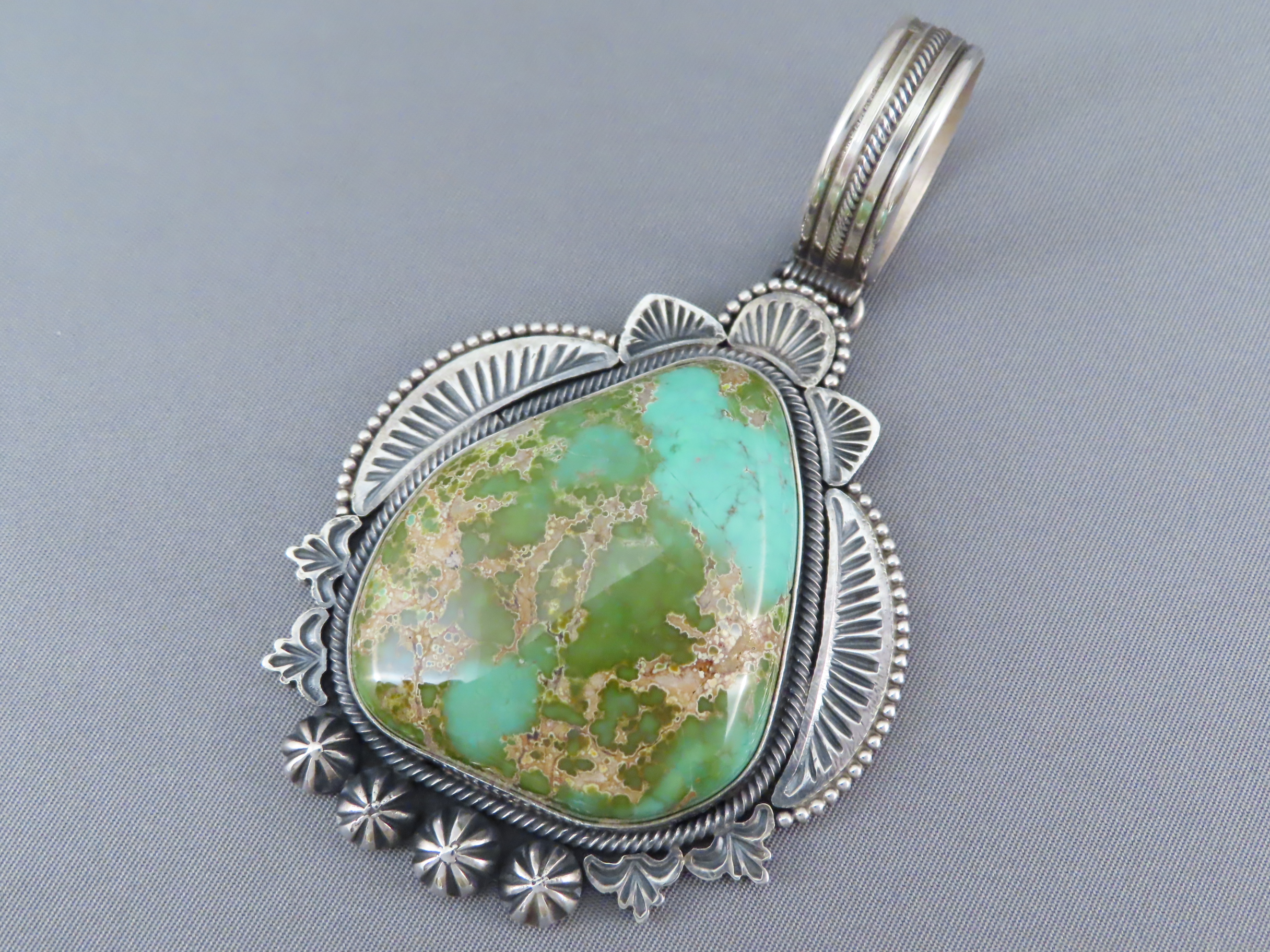 Navajo Royston Turquoise And Sterling Silver Pendant