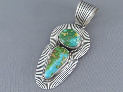 Two-Stone Turquoise Pendant by Albert Jake (Navajo)