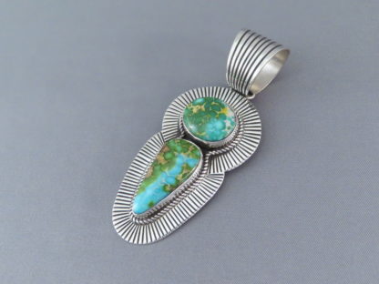 Two-Stone Turquoise Pendant by Albert Jake (Navajo)