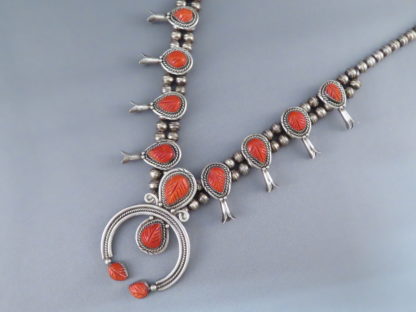 Coral Squash Blossom Necklace (Vintage)