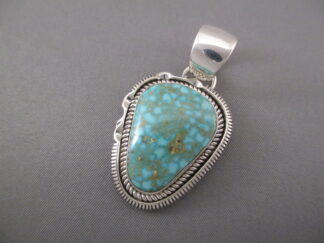 Royston Turquoise & Sterling Silver Pendant by Native American Indian jewelry artist, Artie Yellowhorse $395-