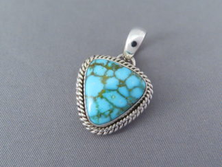 Small Blue Kingman Turquoise Pendant by Native American (Navajo) jewelry artist, Artie Yellowhorse $245- FOR SALE