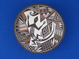 Small Acoma Pottery Plate with Lizard Design by Acoma Pueblo Indian pottery artist, Rebecca Lucario FOR SALE $275-