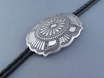 Stamped Sterling Silver Bolo Tie by Roy Manuelito