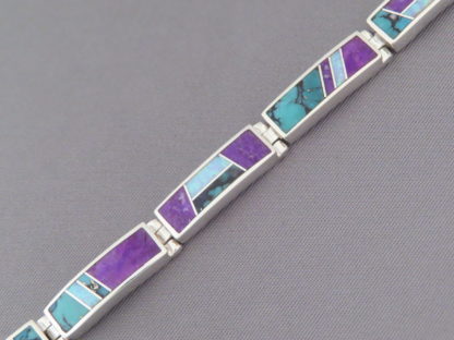 Multi-Stone Inlay Link Bracelet featuring Opal