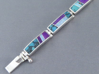 Multi-Stone Inlay Link Bracelet featuring Opal