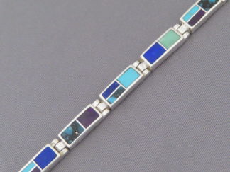 Inlaid Multi-Stone Link Bracelet (smaller)