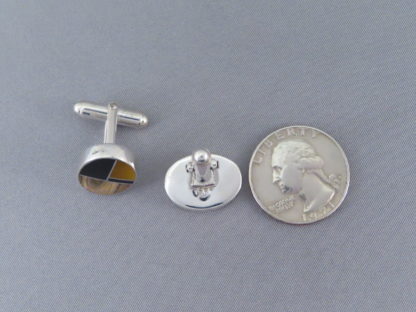 Multi-Stone Inlay Cufflinks (oval)