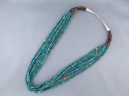 Stormy Mountain Turquoise Necklace by Lita Atencio (Santo Domingo)