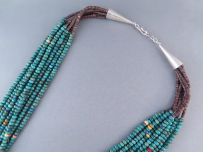 Stormy Mountain Turquoise Necklace by Lita Atencio (Santo Domingo)