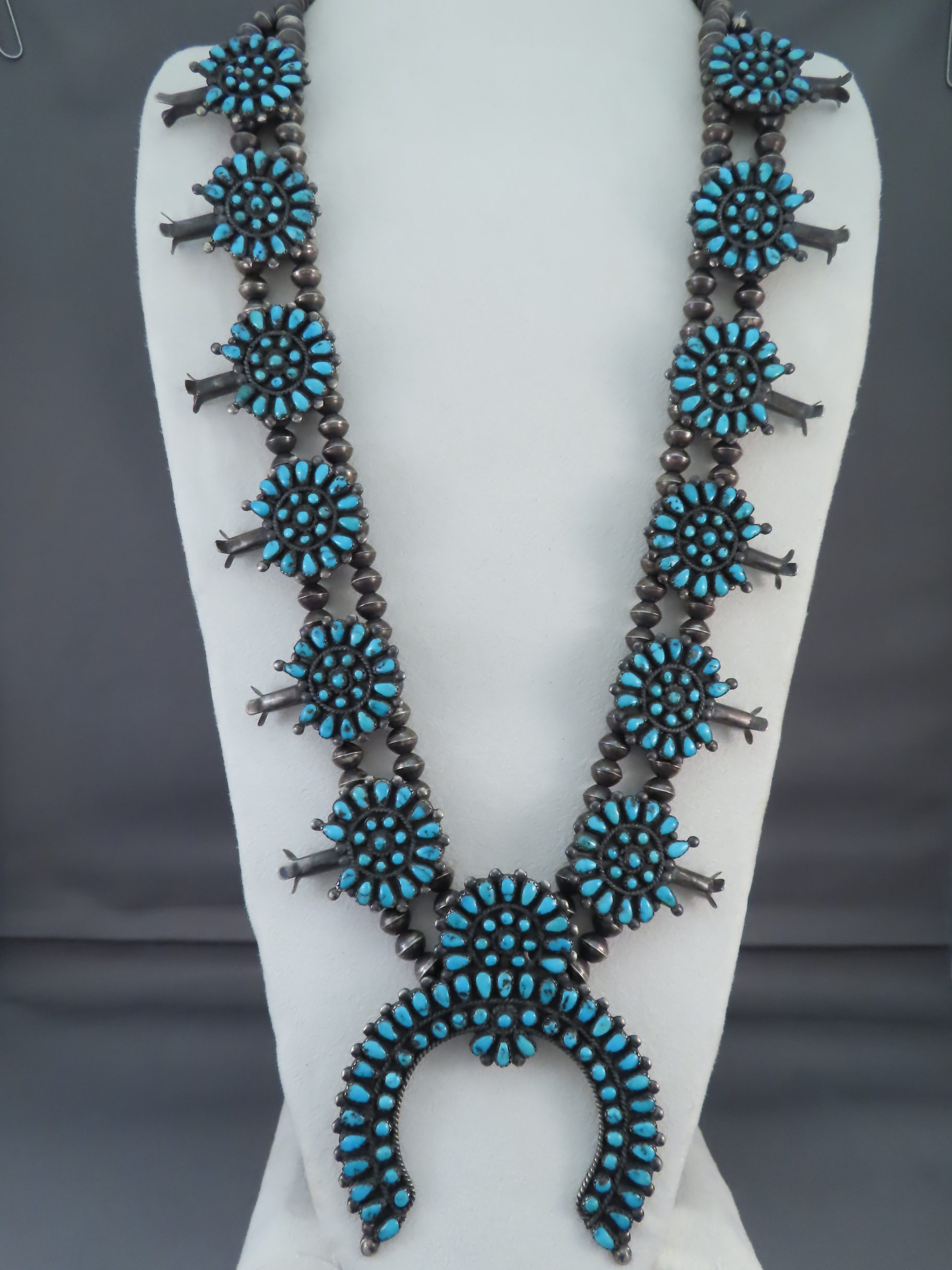 Morenci Turquoise Squash Blossom Necklace – Vintage
