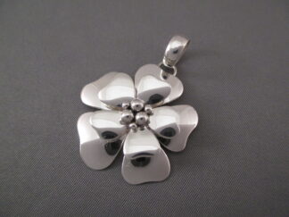 Smaller Sterling Silver Flower Pendant (Dogwood) by Native American jeweler, Artie Yellowhorse FOR SALE $140-