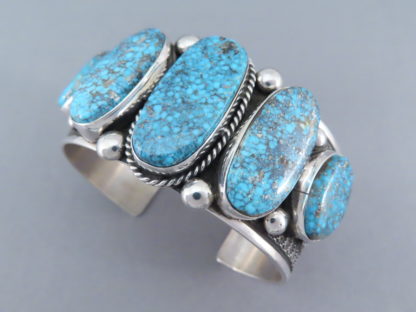 Kingman Turquoise Cuff Bracelet by Guy Hoskie