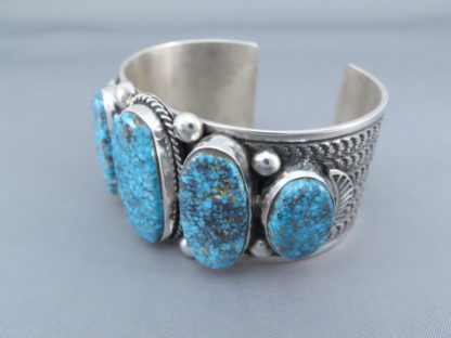 Kingman Turquoise Cuff Bracelet by Guy Hoskie