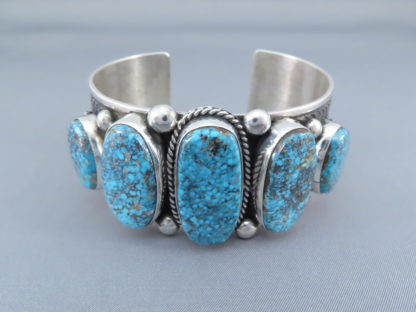 Kingman Turquoise Cuff Bracelet by Guy Hoskie