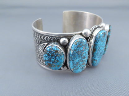 Kingman Turquoise Cuff Bracelet by Guy Hoskie