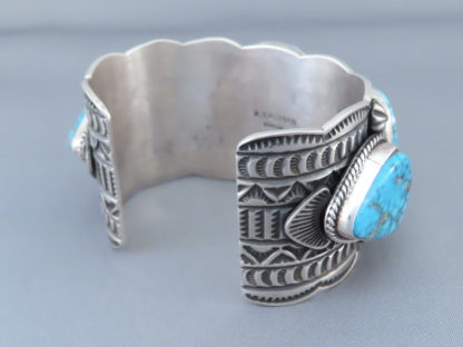 IMPRESSIVE Kingman Turquoise & Silver Cuff Bracelet by Andy Cadman