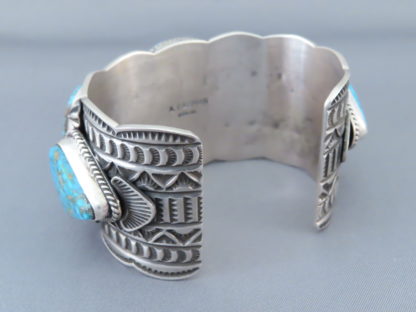 IMPRESSIVE Kingman Turquoise & Silver Cuff Bracelet by Andy Cadman