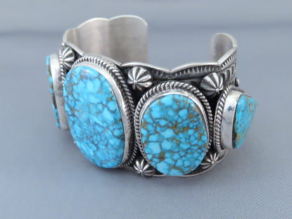 IMPRESSIVE Kingman Turquoise & Silver Cuff Bracelet by Andy Cadman