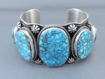 IMPRESSIVE Kingman Turquoise & Silver Cuff Bracelet by Andy Cadman