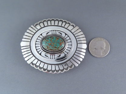 Darling Darlene Turquoise Belt Buckle by Leonard Nez